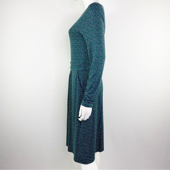 Boden Green Polkadot Long Sleeve A-Line Dress Size 6 - Picture 4 of 7